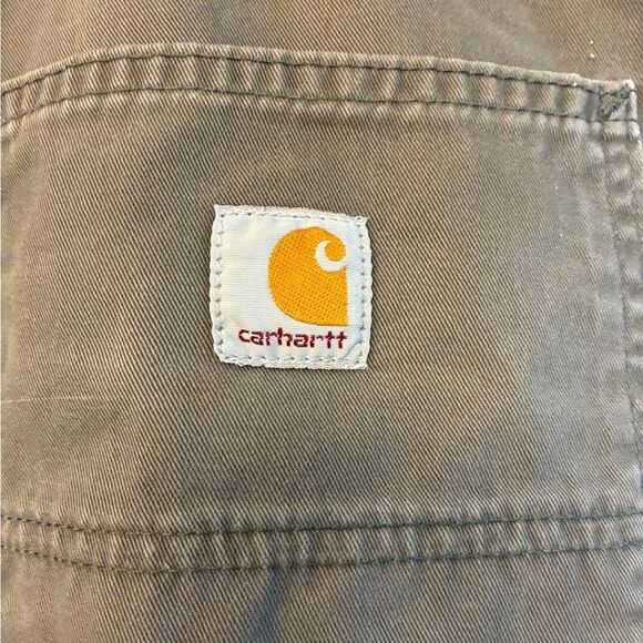 CARHARTT Relaxed Straight Twill Dungaree Work Pants B234 Brown Men’s Size 44x30 - Picture 4 of 8